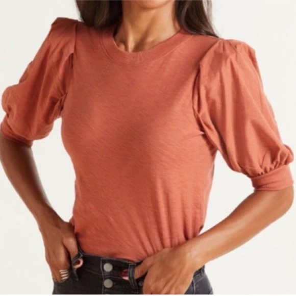 Nation LTD Rimma Exaggerated Sleeve Pleated Puff Tee XS - Picture 2 of 12